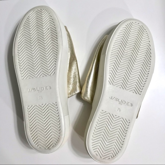 J SLIDES platform sneaker slides, size 7.5, gold - Picture 9 of 9